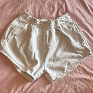 White gymshark sweat shorts
